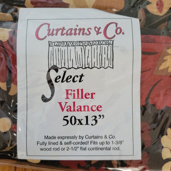 Curtains Co Daphne Filler Valance 50x13 Swag Valance 100x30 Set Harvest Floral - Picture 7 of 9